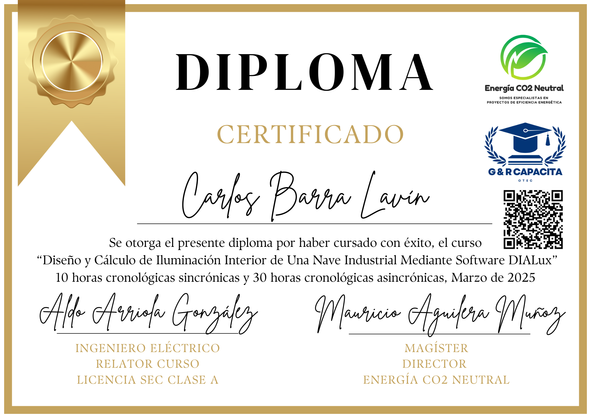 Diploma Certificado Carlos Barra Diploma Certificado Carlos Barra
