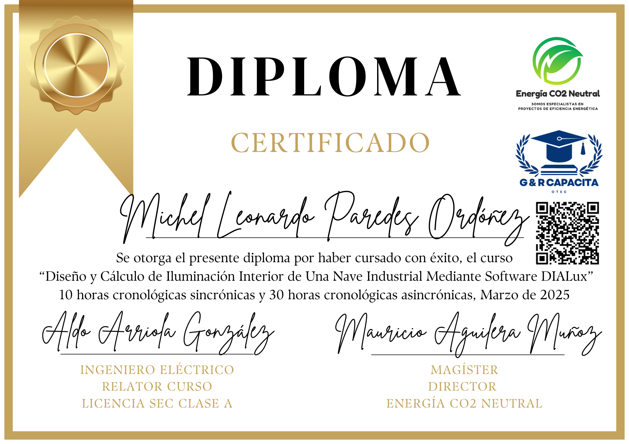 Diploma Certificado Michel Paredes Diploma Certificado Michel Paredes