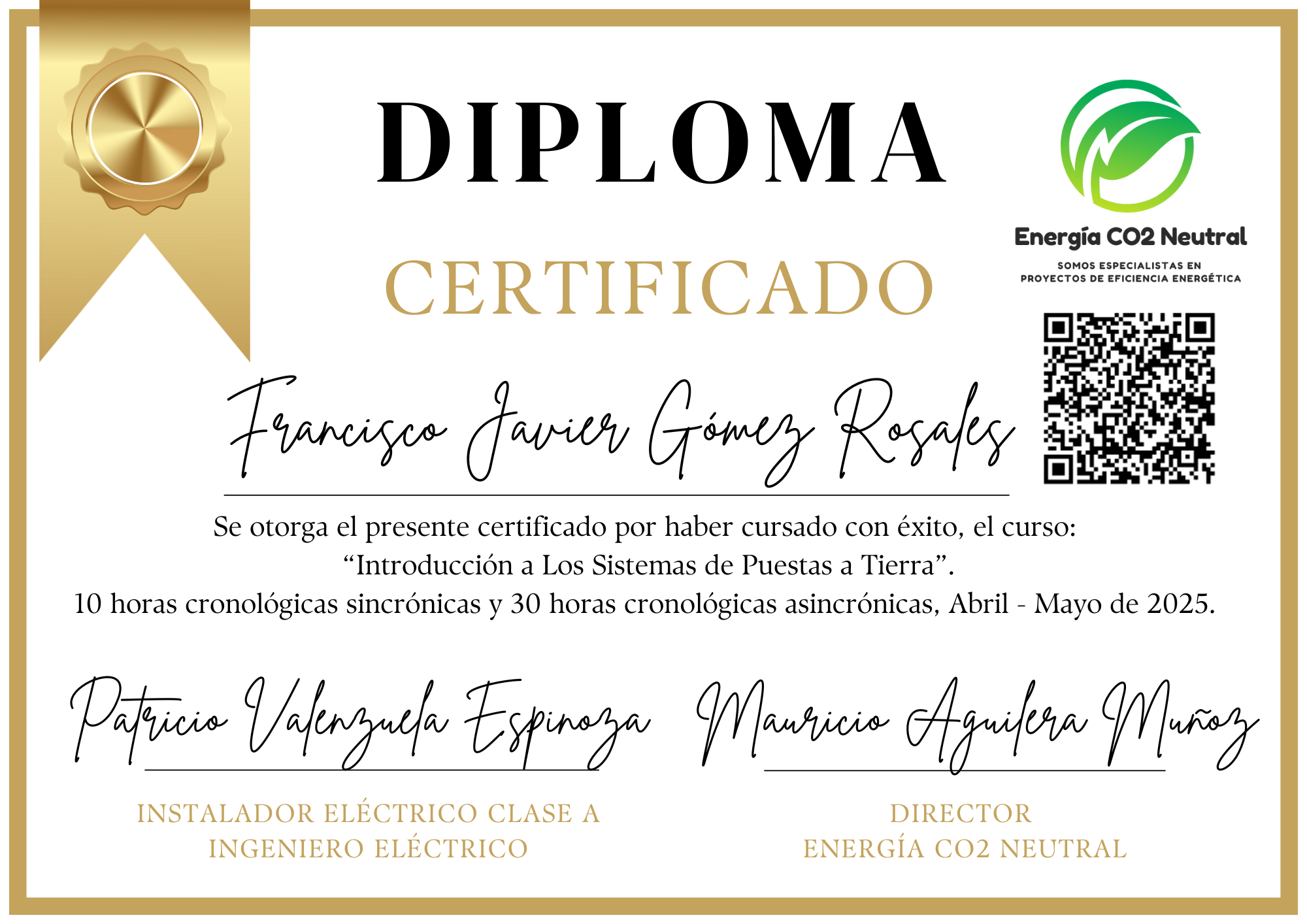 Diploma Certificado Francisco Gómez Diploma Certificado Francisco Gómez